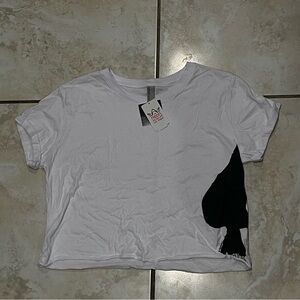 White Tim Burton x Neon Museum Las Vegas Cropped T-Shirt